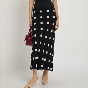 Reformation polka dot maxi skirt